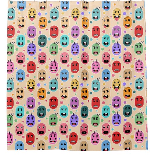 Emotionen Farbige Gesichter Duschvorhang (Vorderseite)