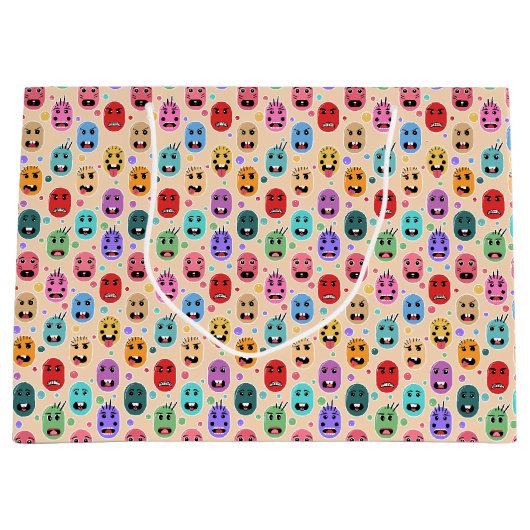 Emotionen Farbige Gesichter Große Geschenktüte (Vorderseite)