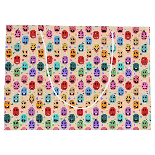 Emotionen Farbige Gesichter Große Geschenktüte (Rückseite)