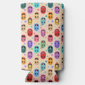 Emotionen Farbige Gesichter Selters Dosenkühler (Rückseite)