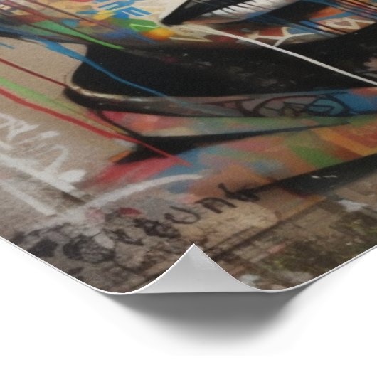 Emotionless Women's Face Graffiti Art Poster (Ecke)