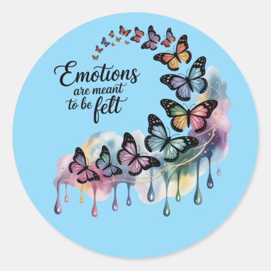 Emotions Are Meant to Be Felt – Butterfly Sticker (Vorderseite)