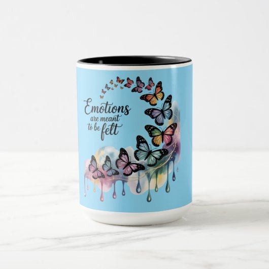 Emotions in Flight Watercolor Butterfly Mug Tasse (Zentrum)