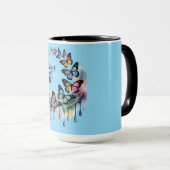 Emotions in Flight Watercolor Butterfly Mug Tasse (VorderseiteRechts)