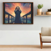 Emotive Abbildung auf einer Sunset Bridge | Poster