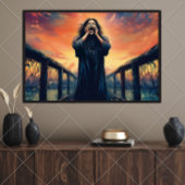 Emotive Abbildung auf einer Sunset Bridge | Poster