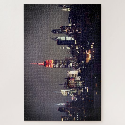 Emp St Gebäude in Red Night Skyline Puzzle (Vertikal)