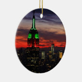Emp St Gebäude - Weihnachtsfarben Sonnenuntergang Keramik Ornament (Rechts)