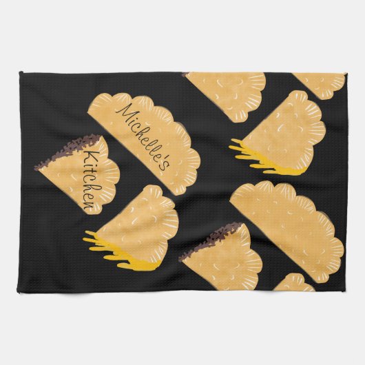 Empanada Fleisch Käse Tropfen Hand gezogen Geschirrtuch (Horizontal)