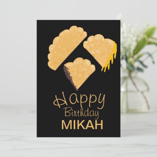 Empanada Hand Drawn Geburtstag Einladung (Stehend Vorderseite)