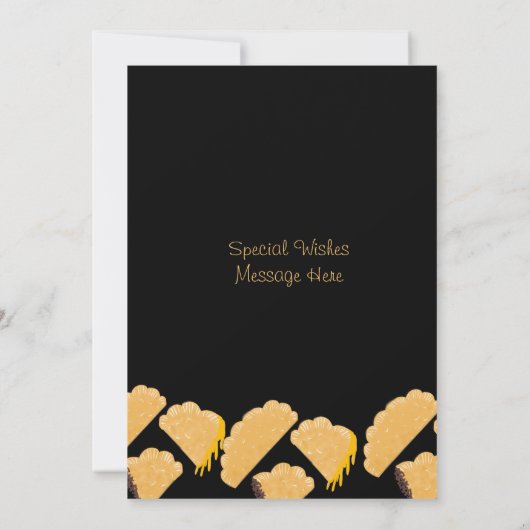 Empanada Hand Drawn Geburtstag Einladung (Rückseite)