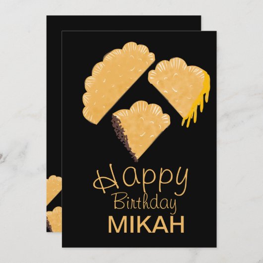 Empanada Hand Drawn Geburtstag Einladung (Vorne/Hinten)