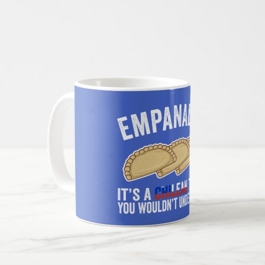 Empanadas Es ist eine chilenische Sache, die man n Kaffeetasse (Vorderseite Links)