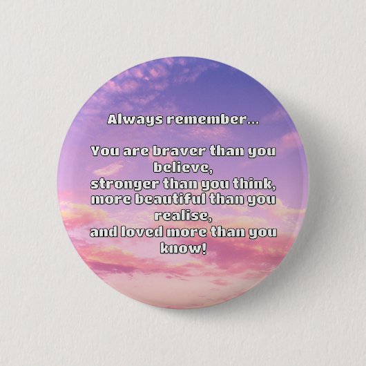 Empath Bravery Positives ermutigendes Zitat Button (Vorderseite)