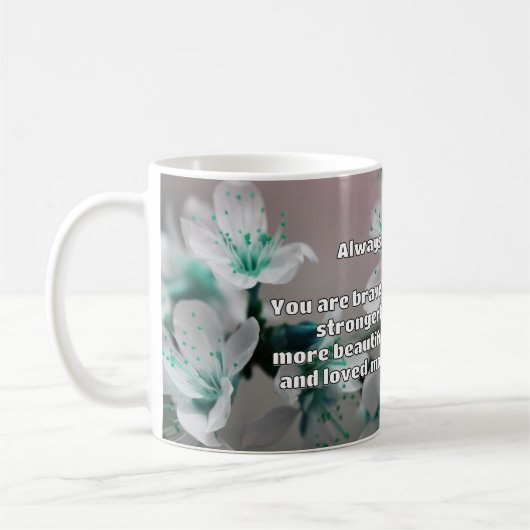 Empath Bravery Positives ermutigendes Zitat Kaffeetasse (Links)