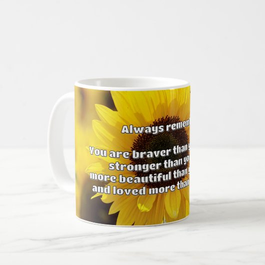 Empath Bravery Positives ermutigendes Zitat Kaffeetasse (Vorderseite Links)