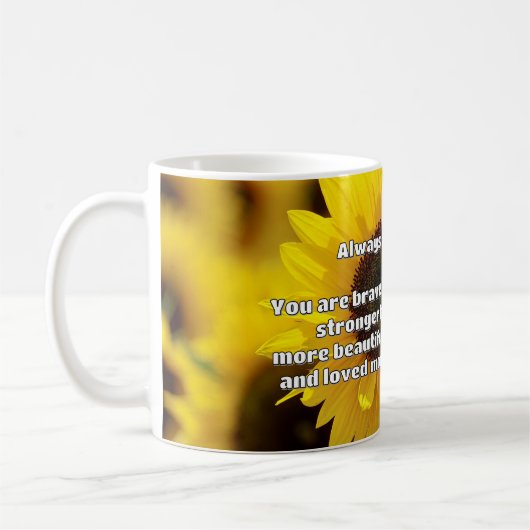 Empath Bravery Positives ermutigendes Zitat Kaffeetasse (Links)