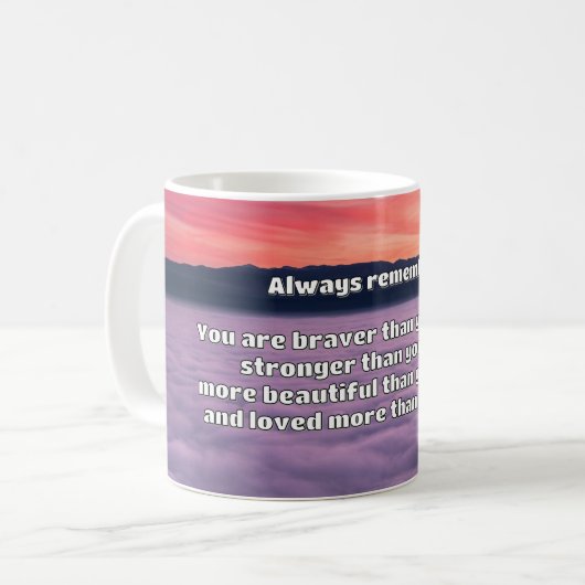 Empath Bravery Positives ermutigendes Zitat Kaffeetasse (Vorderseite Links)