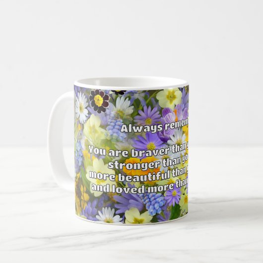 Empath Bravery Positives ermutigendes Zitat Kaffeetasse (Vorderseite Links)