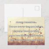Empath Bravery Positives ermutigendes Zitat Postkarte (Vorne/Hinten)