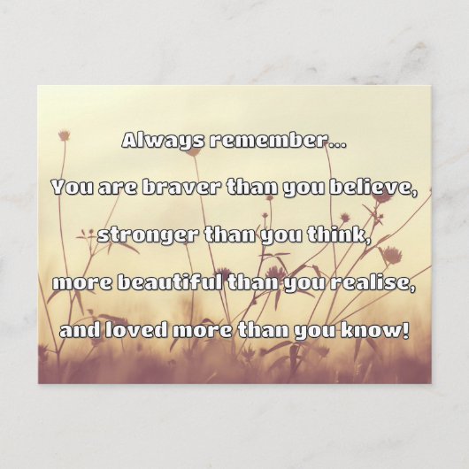 Empath Bravery Positives ermutigendes Zitat Postkarte (Vorderseite)