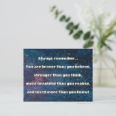Empath Bravery Positives ermutigendes Zitat Postkarte (Stehend Vorderseite)
