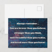 Empath Bravery Positives ermutigendes Zitat Postkarte (Vorne/Hinten)