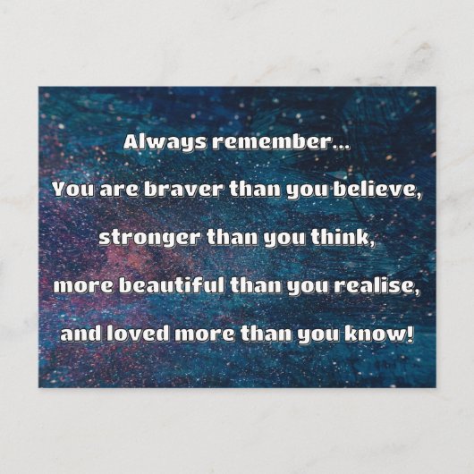 Empath Bravery Positives ermutigendes Zitat Postkarte (Vorderseite)