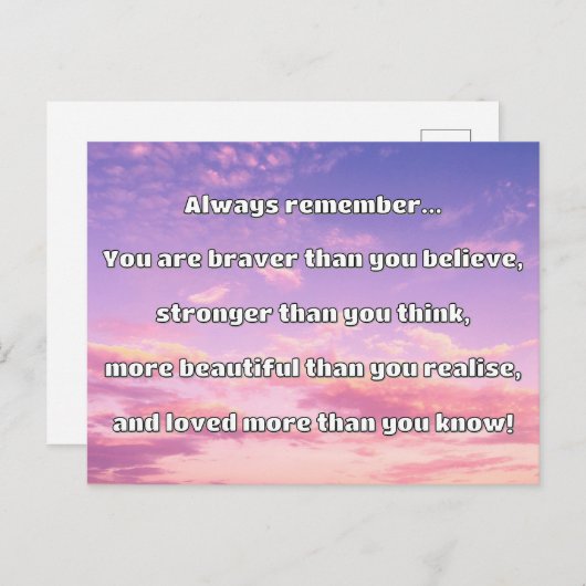 Empath Bravery Positives ermutigendes Zitat Postkarte (Vorne/Hinten)