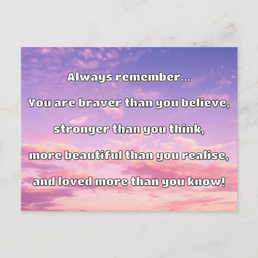 Empath Bravery Positives ermutigendes Zitat Postkarte (Vorderseite)