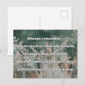 Empath Bravery Positives ermutigendes Zitat Postkarte (Vorne/Hinten)