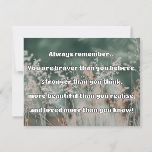 Empath Bravery Positives ermutigendes Zitat Postkarte