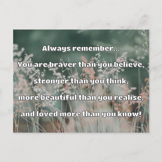 Empath Bravery Positives ermutigendes Zitat Postkarte (Vorderseite)