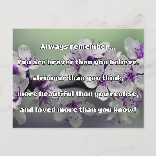Empath Bravery Positives ermutigendes Zitat Postkarte (Vorderseite)
