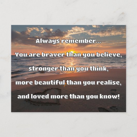 Empath Bravery Positives ermutigendes Zitat Postkarte (Vorderseite)