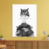 Empath Owl Weisheit einführen illustriertes Tinten Leinwanddruck (Insitu (Wohnzimmer))