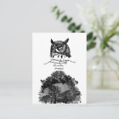 Empath Owl Weisheit einführen illustriertes Tinten Postkarte (Stehend Vorderseite)