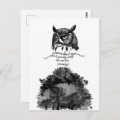 Empath Owl Weisheit einführen illustriertes Tinten Postkarte (Vorne/Hinten)