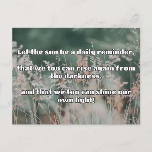 Empath Shine Positive Ermutigungsquote Postkarte (Vorderseite)