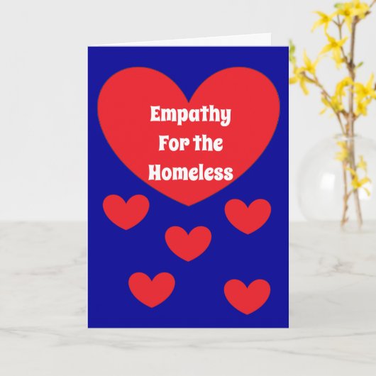 Empathie für Obdachlose: Dunkelblau und Rot Karte (Gelbe Blume)