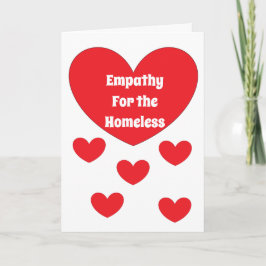 Empathie für Obdachlose: rot und weiß Karte
