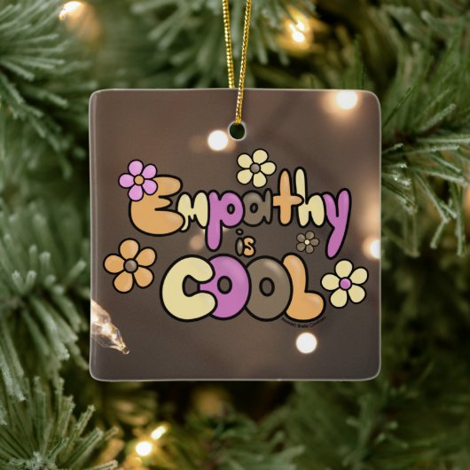 Empathie ist Cool Warme Töne Keramikornament (Baum)