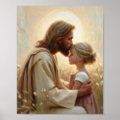 Empathie und Liebe - Jesus als Hirte mit den Kinde Poster (Vorne)