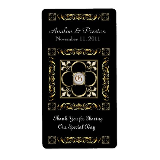 Emperor Black Wine Wedding Label (Vorne)