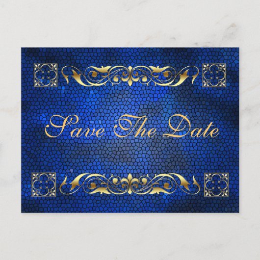 Emperor Blue Save the Date Postcard Ankündigungspostkarte (Vorderseite)