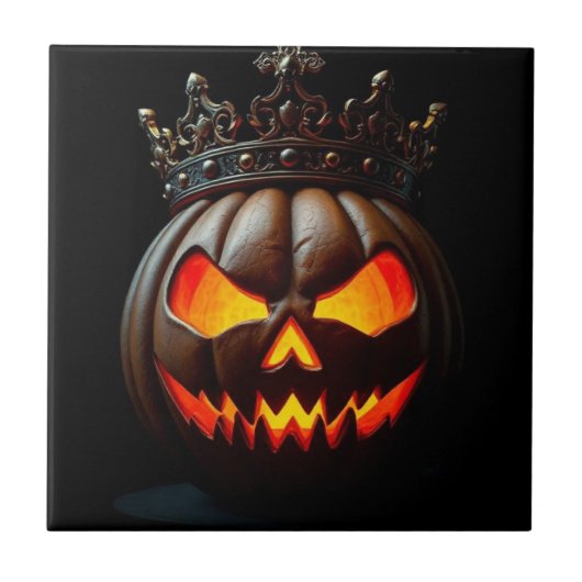 Emperor Jack-O-Lantern Halloween Ceramic Tile Fliese (Vorderseite)
