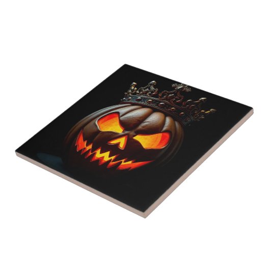 Emperor Jack-O-Lantern Halloween Ceramic Tile Fliese (Seite)