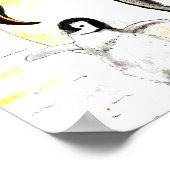 Emperor Penguin and Chick Watercolor Painting Poster (Ecke)