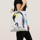 Emperor Penguin and Chick Watercolor Painting Tasche (Von Nahem)