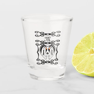 Emperor Penguin Elegant Eisen Monogramm Schnapsglas